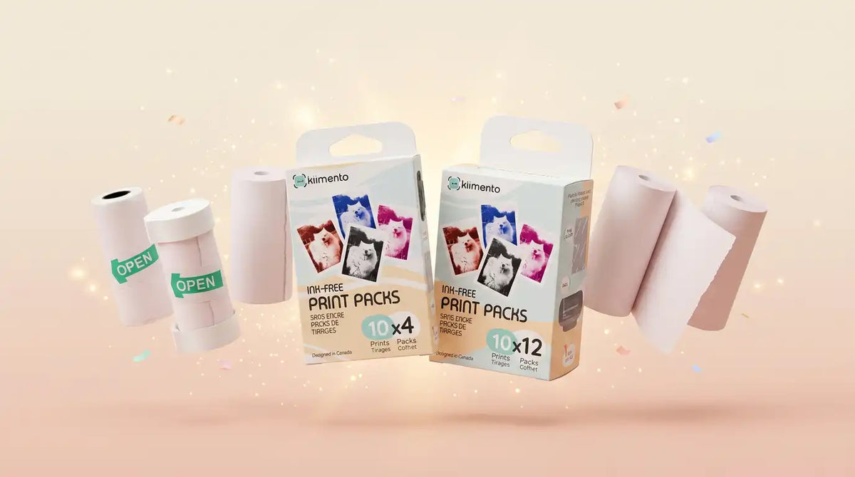 kiimento ink-free print packs – instant photo print paper for Model P and Model P2 cameras