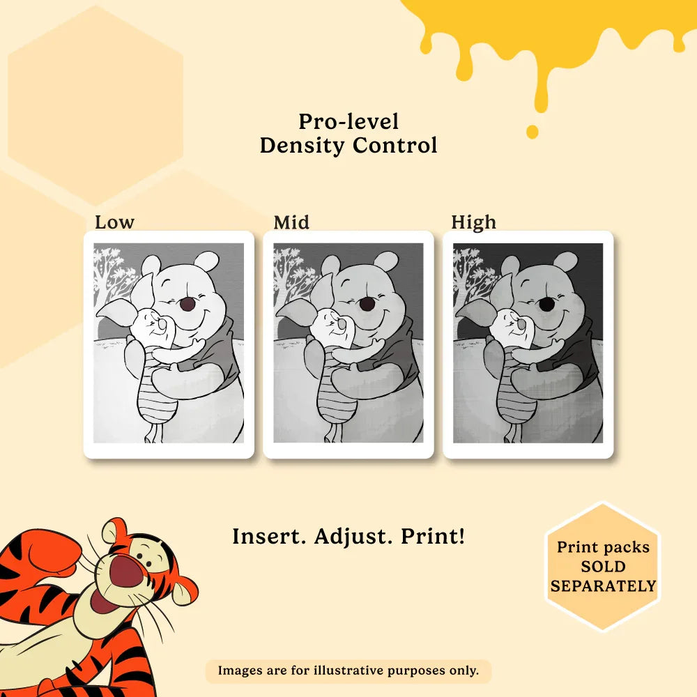 kiimento disney winnie the pooh thermal print kids camera with adjustable print density low mid high settings