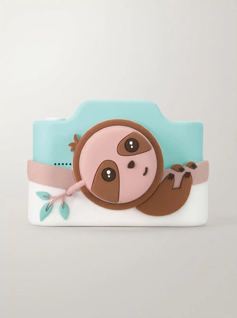 kiimento Sloth Digital Camera Model K – Zippy the Sloth kids touchscreen camera with teal and white silicone case for ages 5 to 8